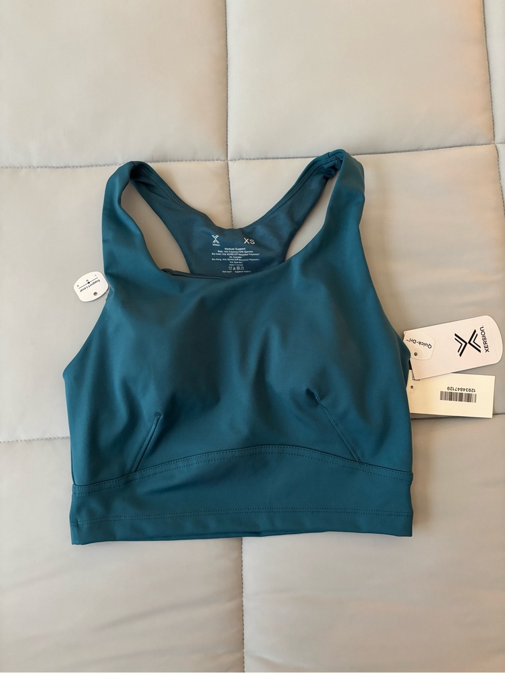 Xersion Teal Blue Racerback Sports Bra - Women's Supportive Crop